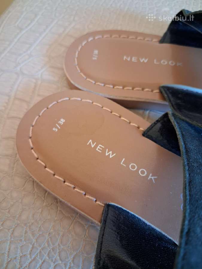 New Look naujos natūralios odos juodos basutės - nuotraukos Nr. 4