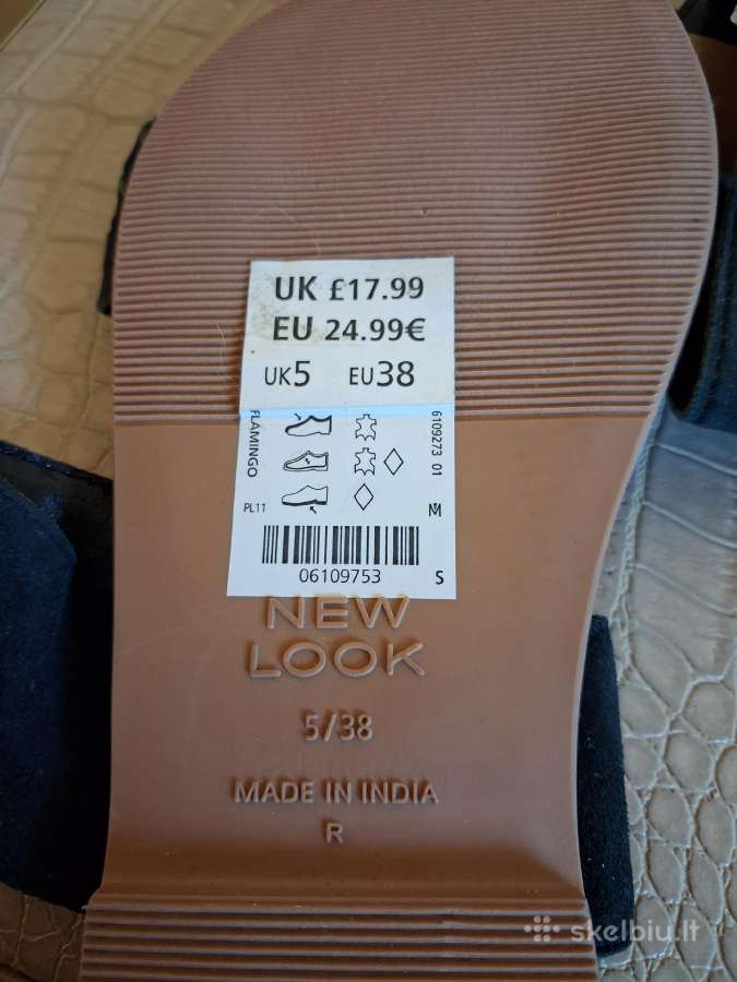 New Look naujos natūralios odos juodos basutės - nuotraukos Nr. 6