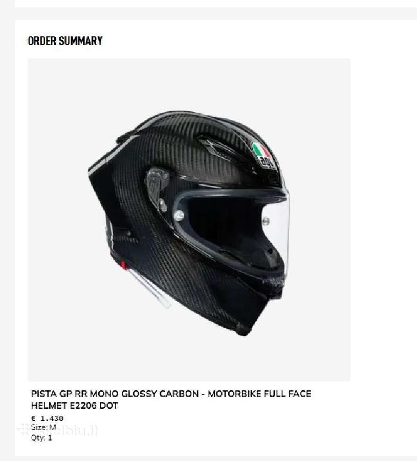 Agv Pista Gp Rr Mono Glossy Carbon E2206 - nuotraukos Nr. 5