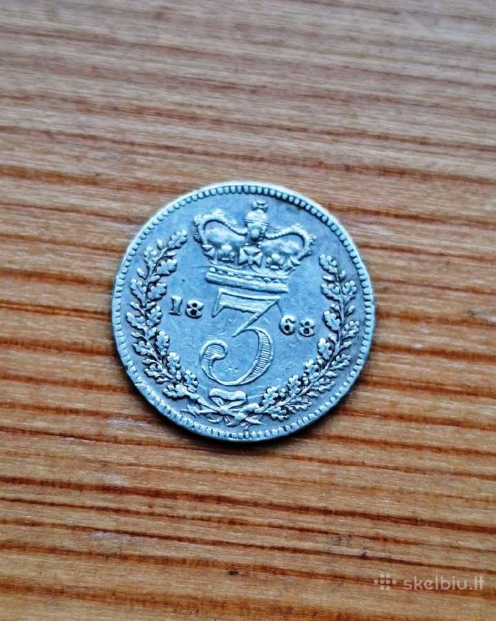 Britanija 1868 3 pensai (sidabras)