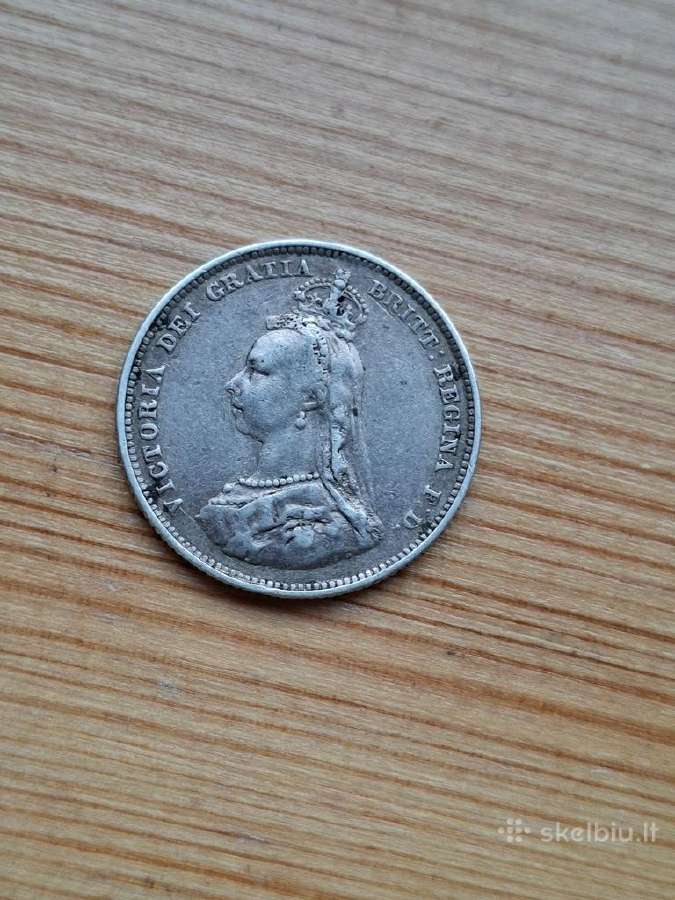 Britanija 1887 1 šilingas (sidabras)