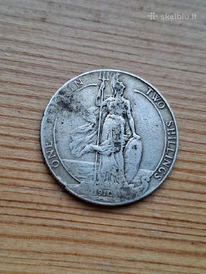 Britanija 1910 2 šilingai (sidabras)