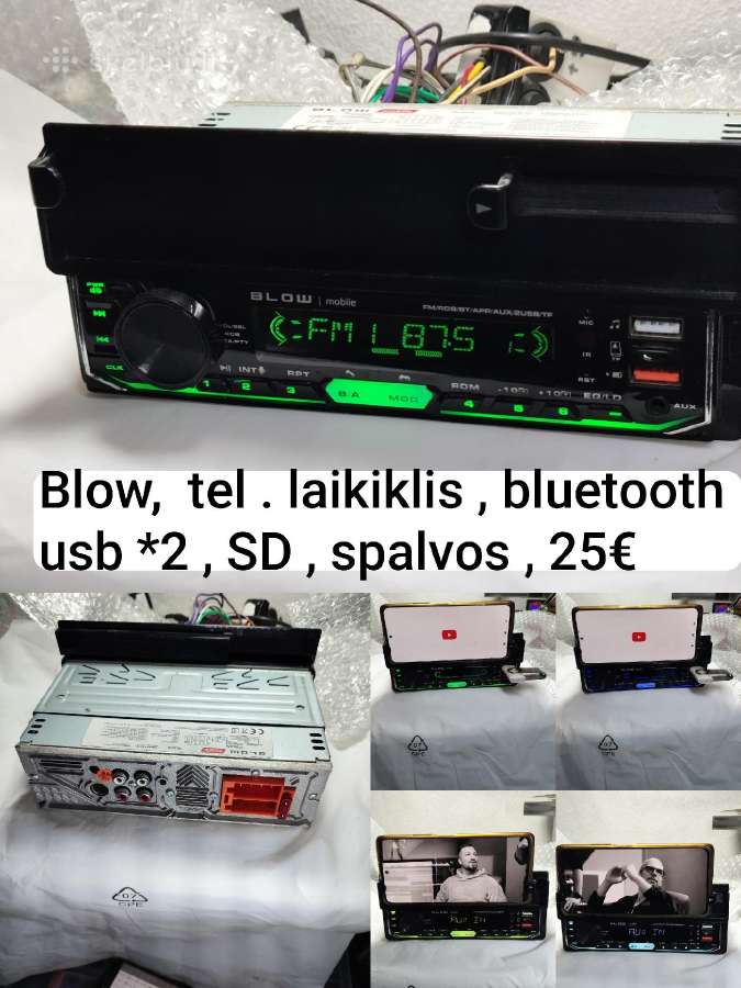 Automagnetola bluetooth, Usb, tel.laikiklis - nuotraukos Nr. 14