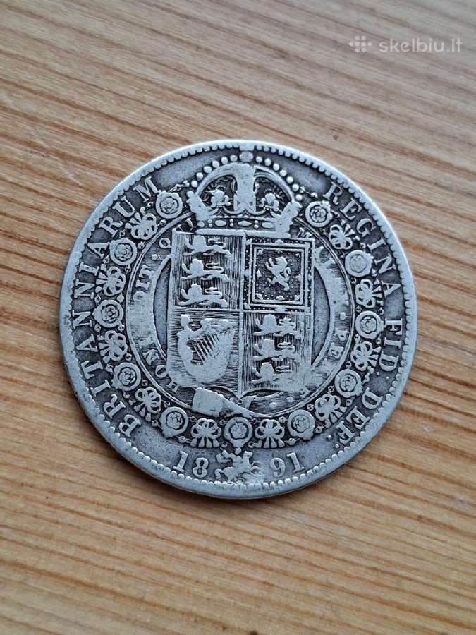 Britanija 1891 1/2 kronos (sidabras) - nuotraukos Nr. 2