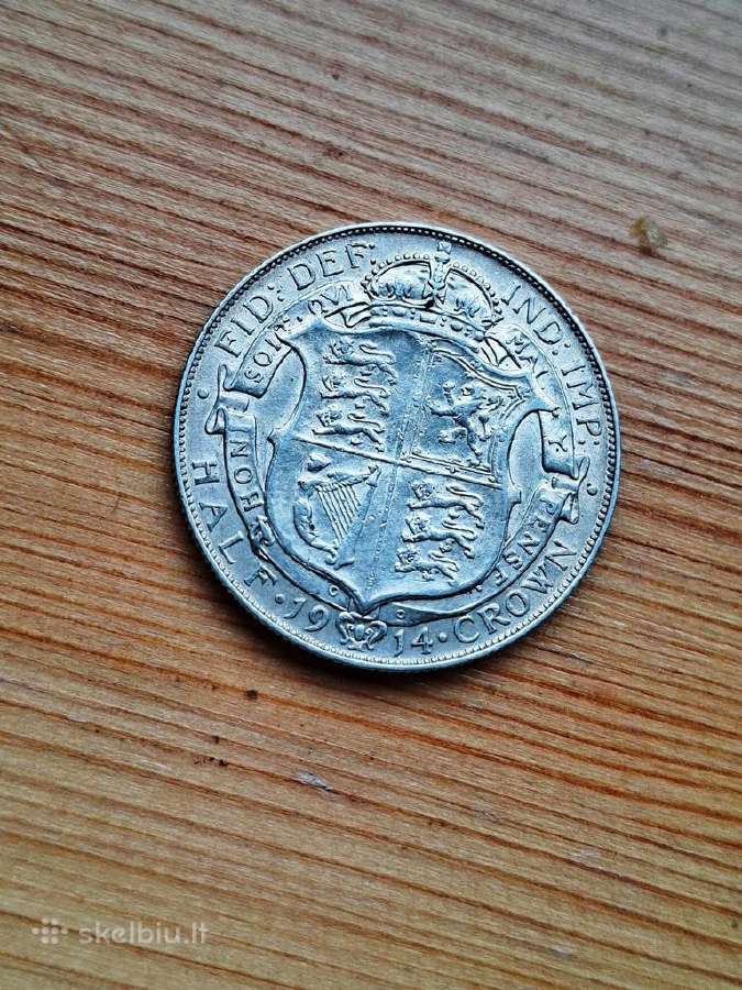 Britanija 1914 1/2 kronos (sidabras)