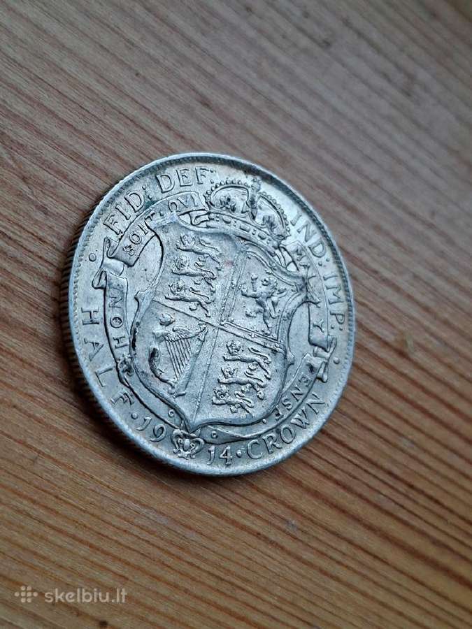 Britanija 1914 1/2 kronos (sidabras)