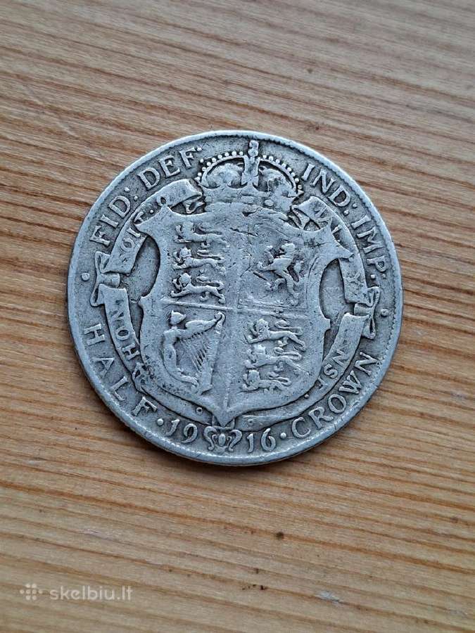 Britanija 1916 1/2 kronos (sidabras)