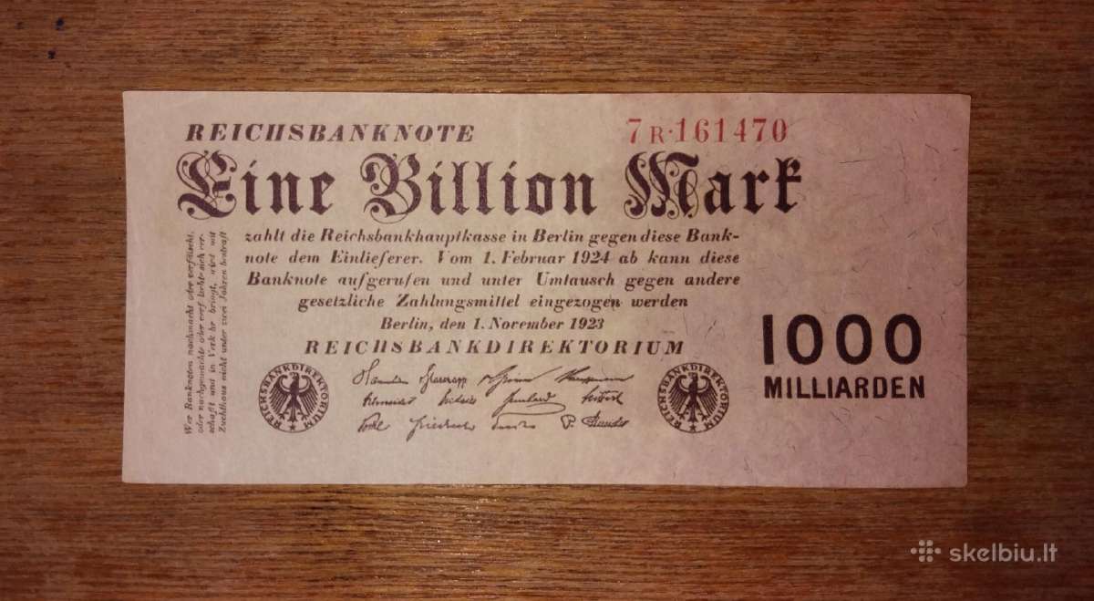 Vokietijos 1 bln markių banknotas