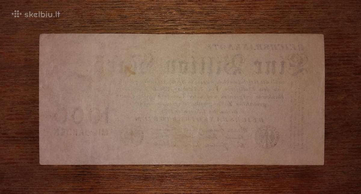 Vokietijos 1 bln markių banknotas - nuotraukos Nr. 2