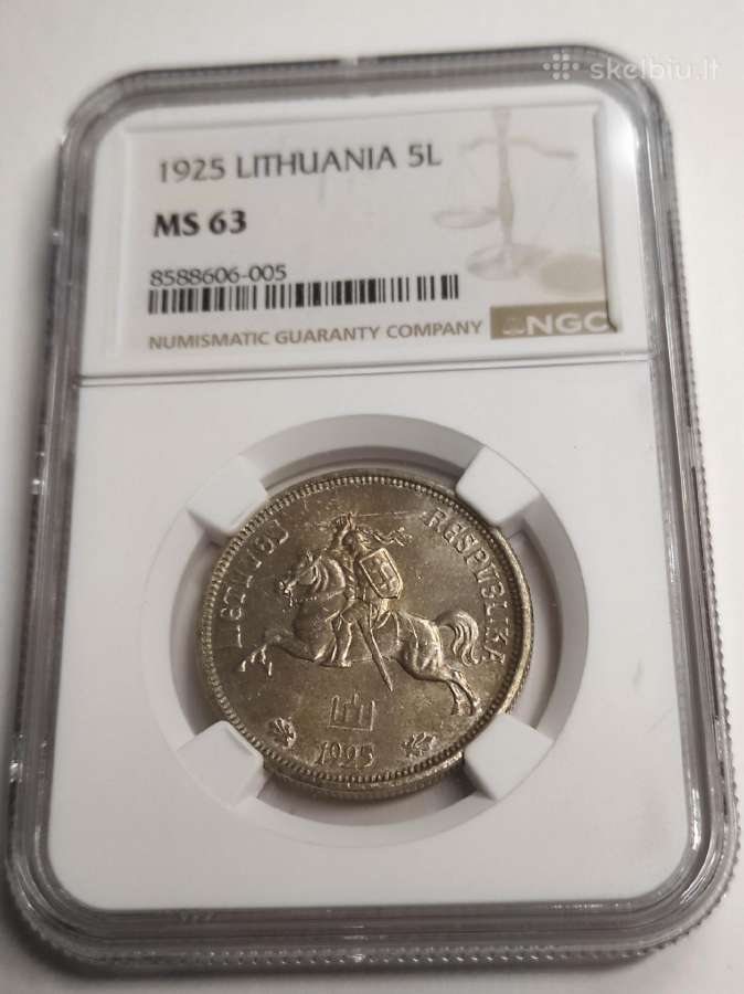 5 litai 1925 Ngc Ms63