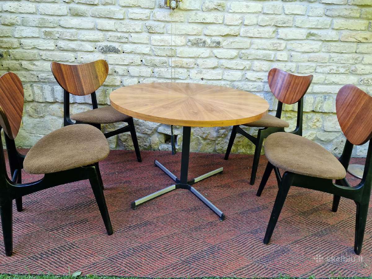 Vintažinės mid century valgomojo kėdės - nuotraukos Nr. 31
