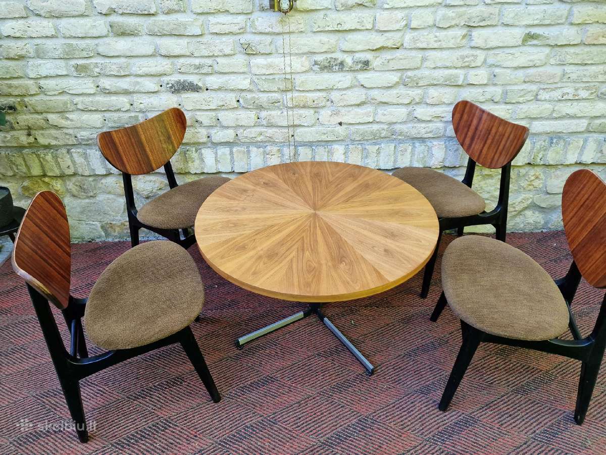 Vintažinės mid century valgomojo kėdės - nuotraukos Nr. 34