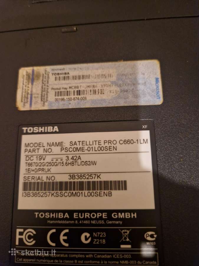 Toshiba C660 - nuotraukos Nr. 11