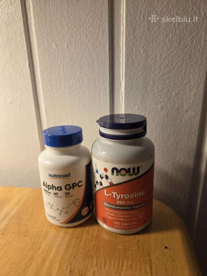 Alpha Gpc 600 mg + L-tyrosine 500 mg papildai