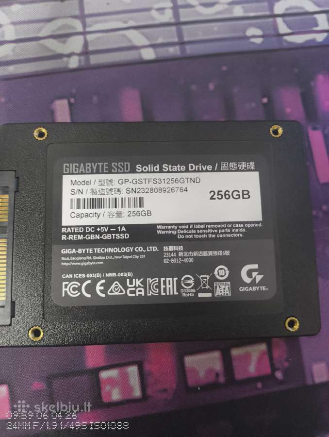 Gigabyte SSD 256gb - nuotraukos Nr. 2