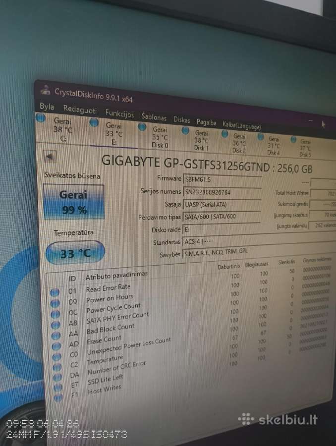 Gigabyte SSD 256gb - nuotraukos Nr. 3