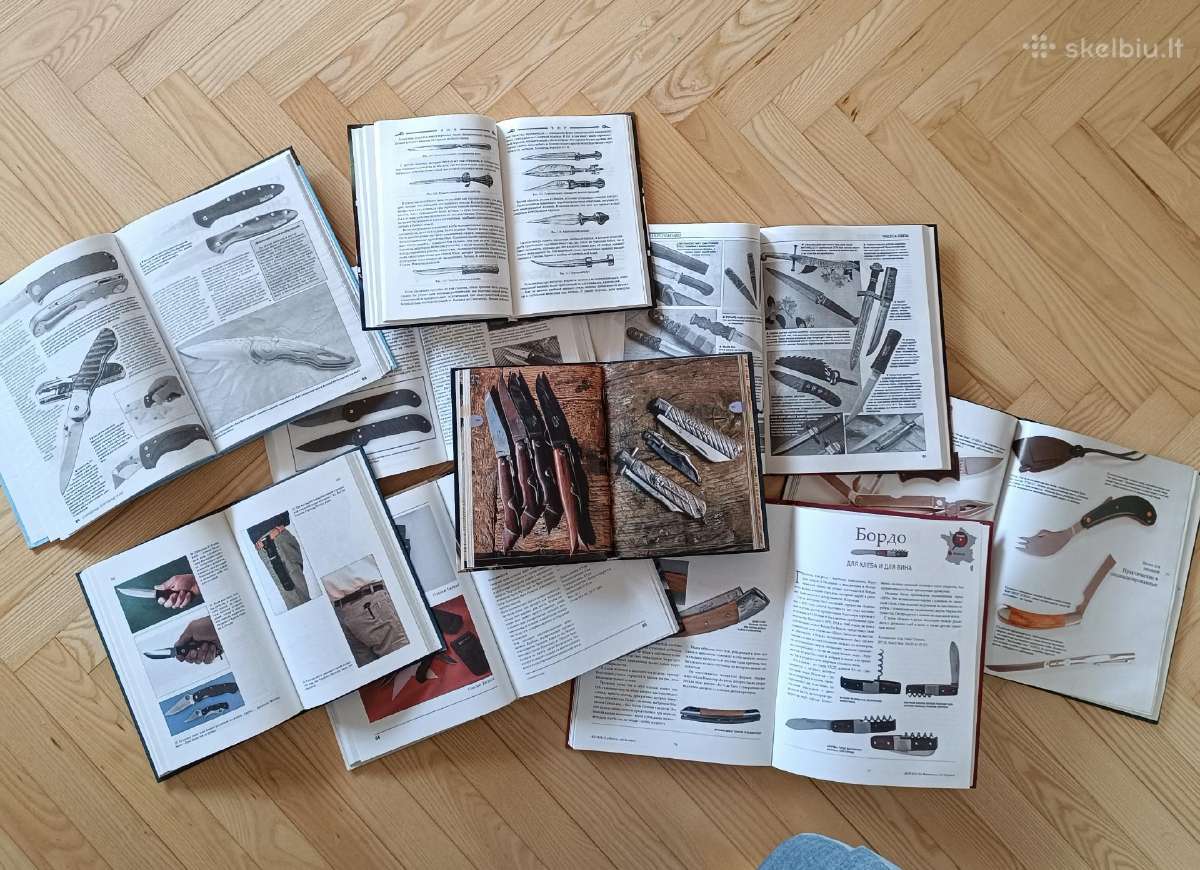 Knygų kolekcija apie peilius