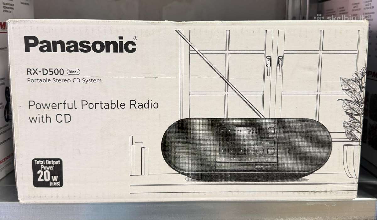Nauja nešiojama stereo CD sistema su radija
