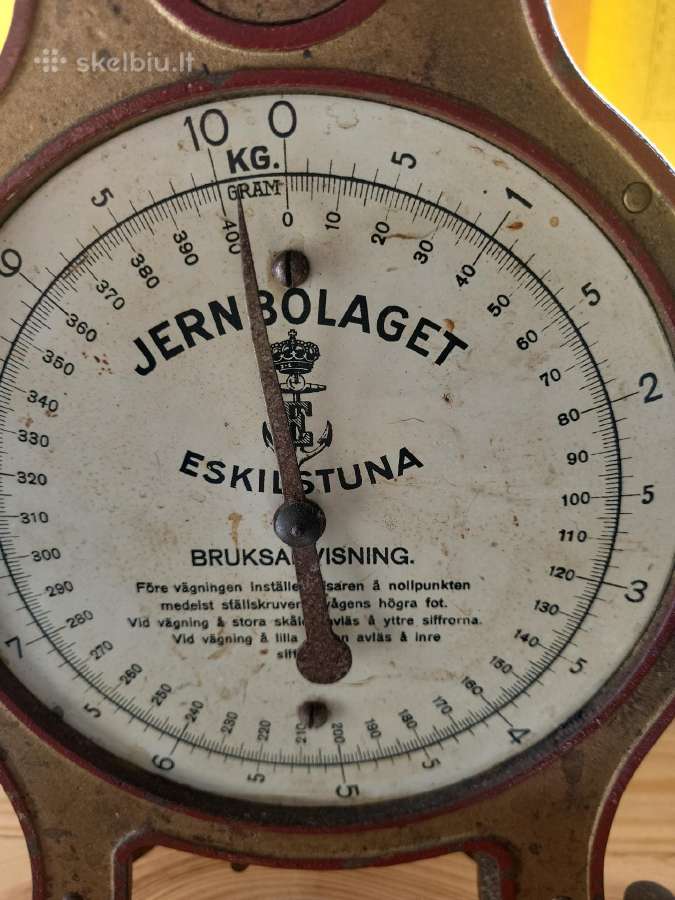Antikvarinės švediškos svarstyklės Jernbolaget Esk - nuotraukos Nr. 2
