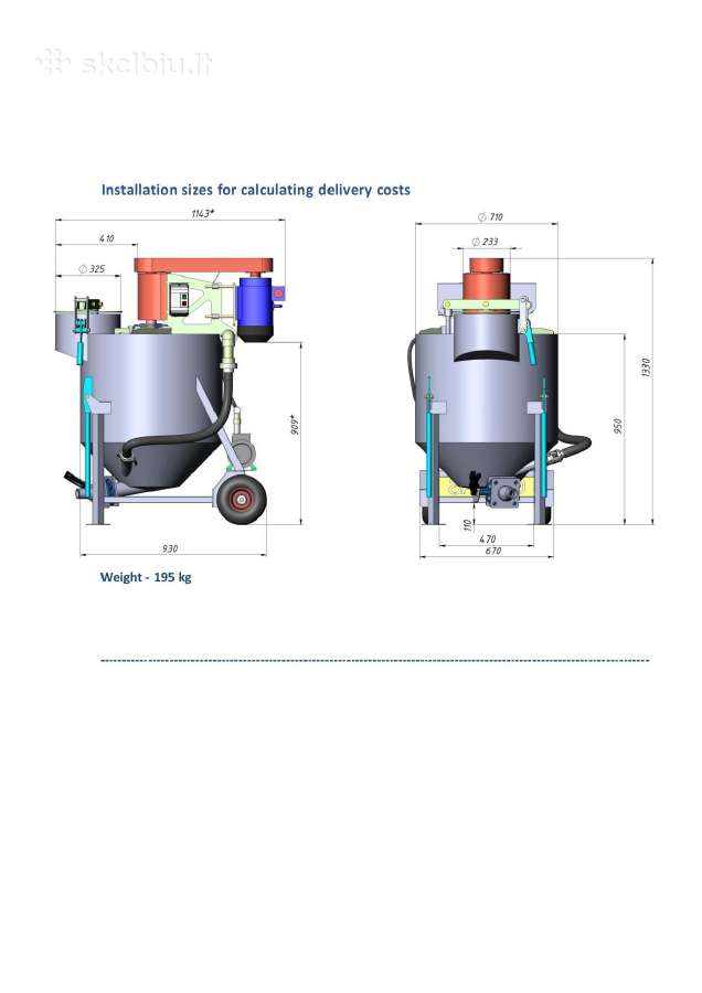 Light beton mixer Pbs-025m lengvas betonas - nuotraukos Nr. 4