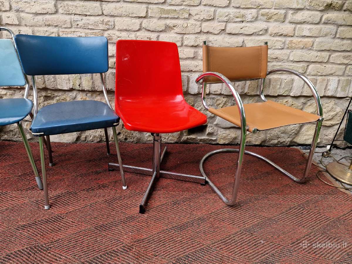 Vintažinės mid century Bauhaus st.kėdės,pufai - nuotraukos Nr. 2
