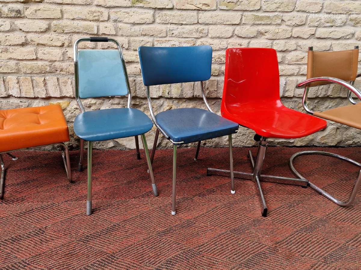 Vintažinės mid century Bauhaus st.kėdės,pufai - nuotraukos Nr. 3