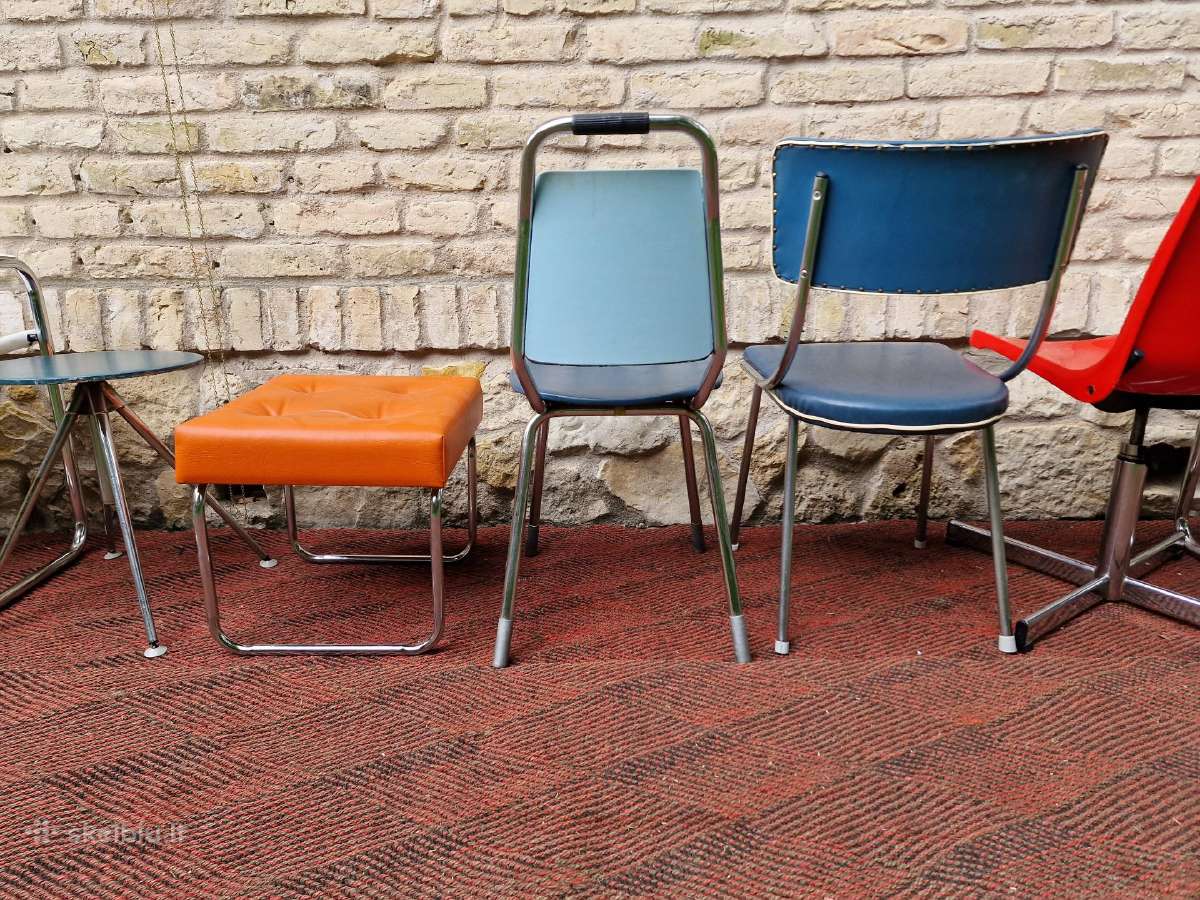 Vintažinės mid century Bauhaus st.kėdės,pufai - nuotraukos Nr. 20