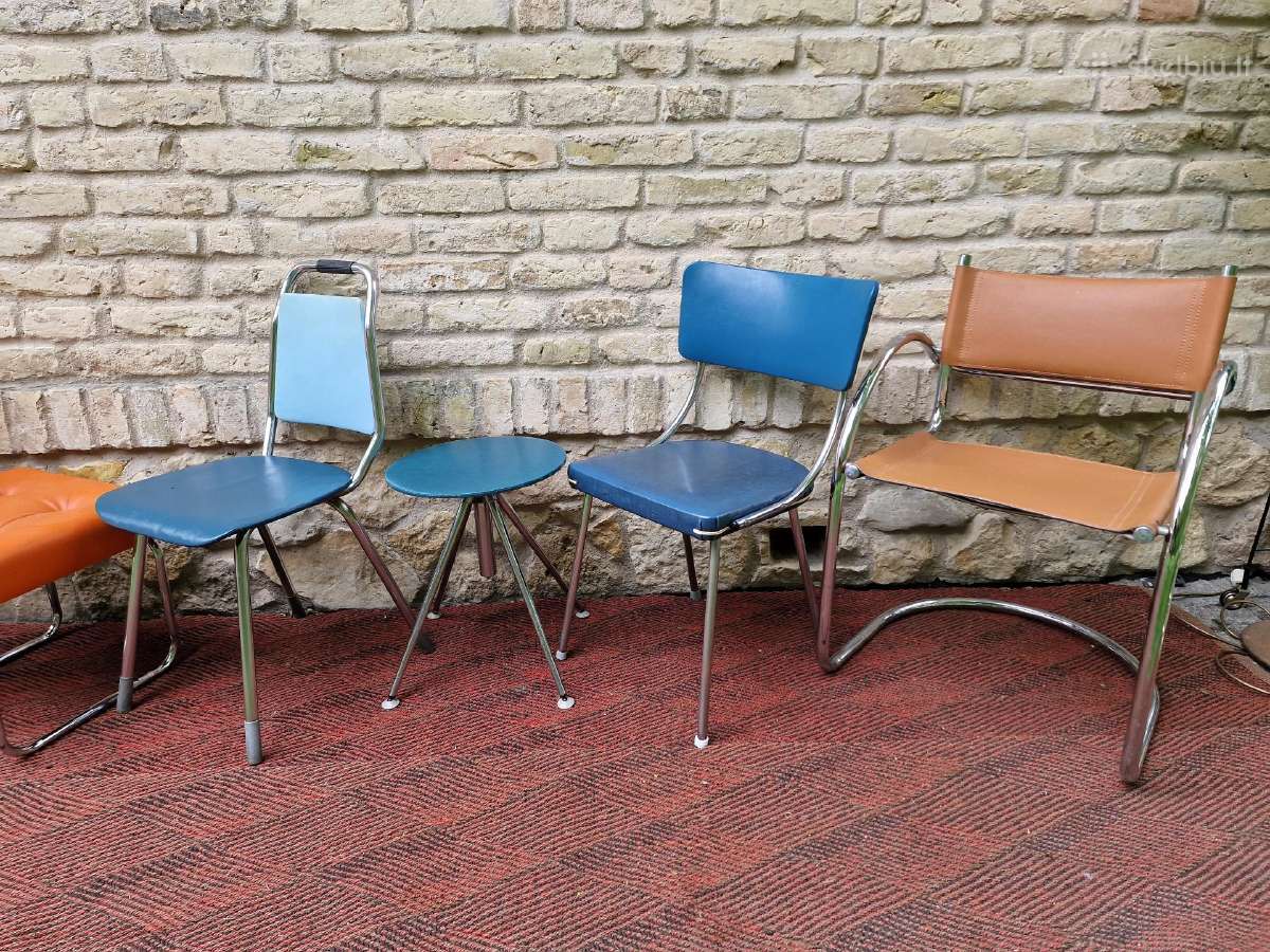 Vintažinės mid century Bauhaus st.kėdės,pufai - nuotraukos Nr. 37