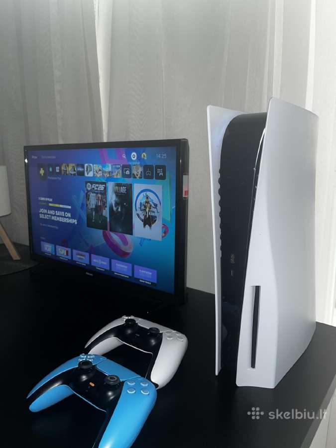 Ps5 su diskų įrenginiu + 2 pulteliai