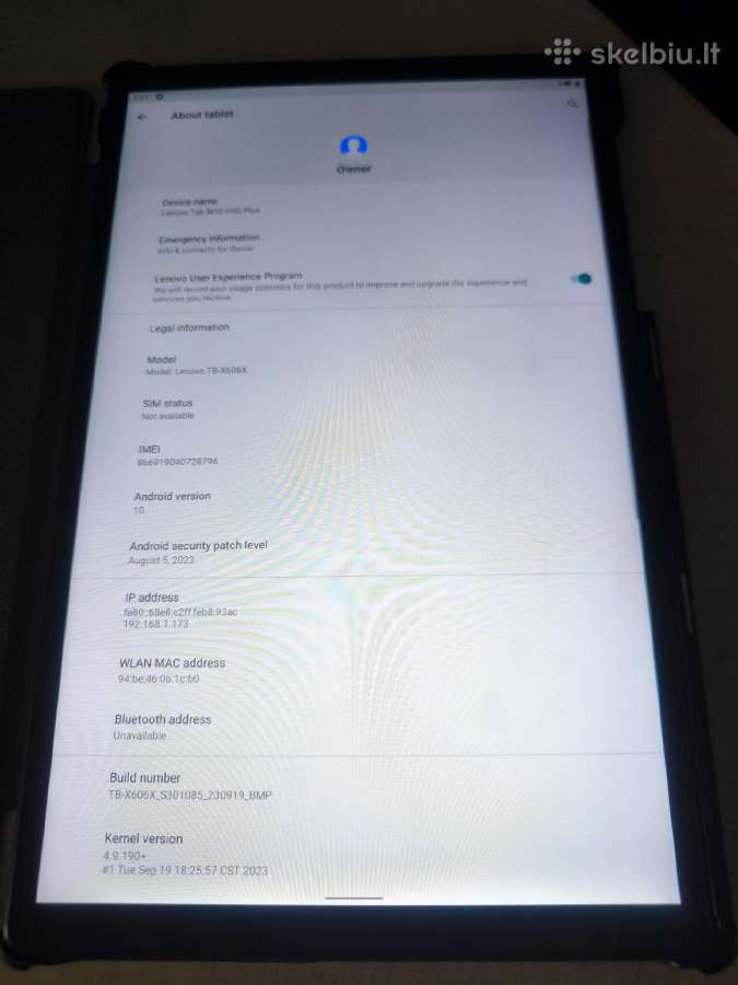 Lenovo Tab M10 Fhd Plus (TB-x606x) Lte