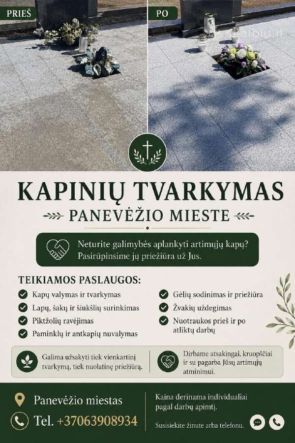 Kapinių tvarkymas Panevėžyje