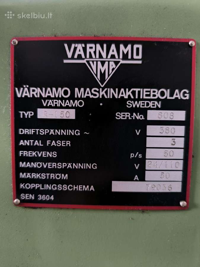 Metalo frezavimo staklės Värnamo R-150 - nuotraukos Nr. 9