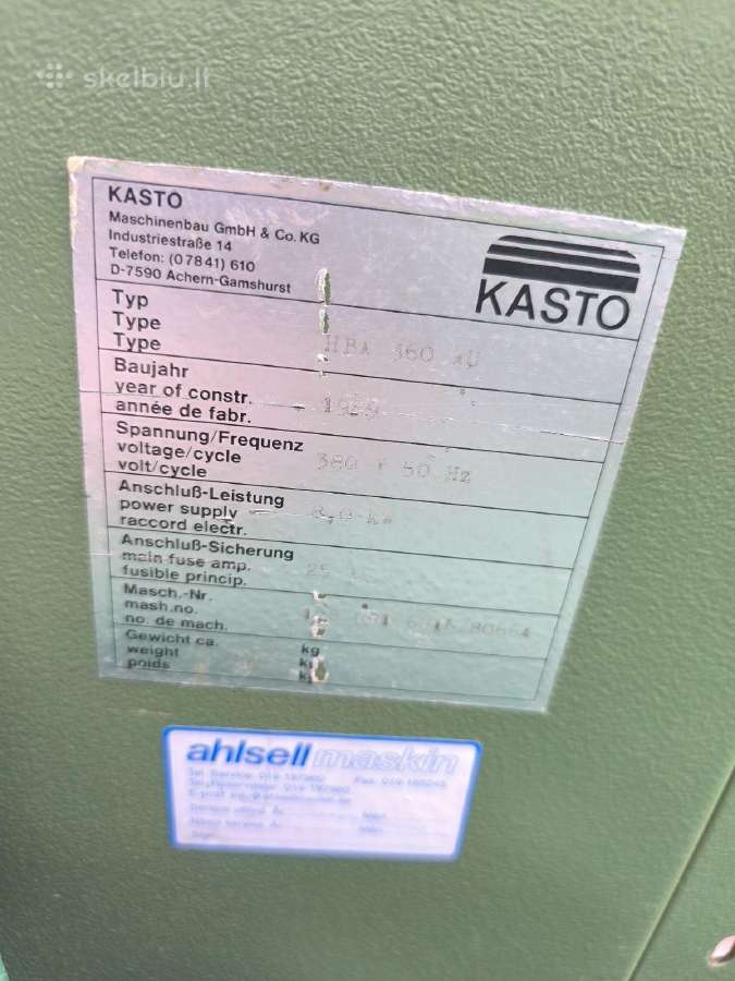 Metalo pjovimo staklės Kasto Hba 360 Au - nuotraukos Nr. 11