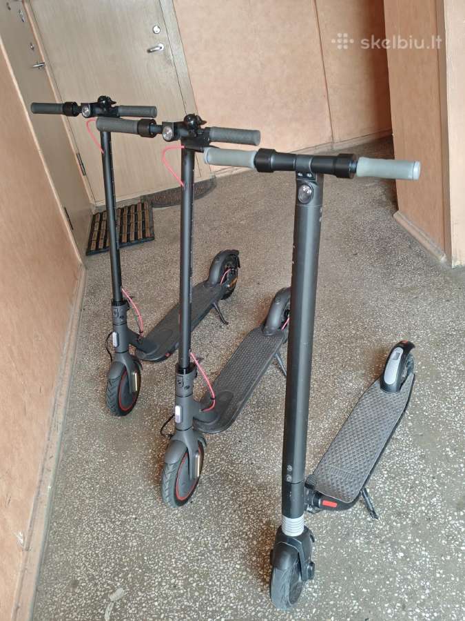 Paspirtukai: 2x Xiaomi Pro 2 ir 1x Ninebot Segway