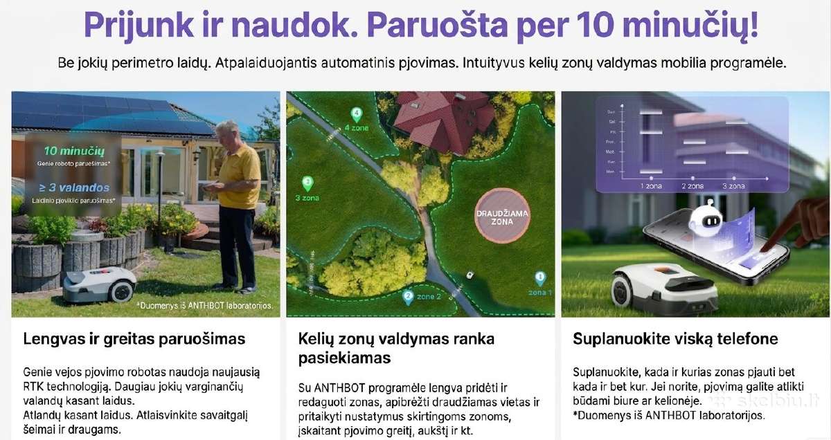 Vejos robotas Anthbot Genie 3000 garantija 24 men. - nuotraukos Nr. 2