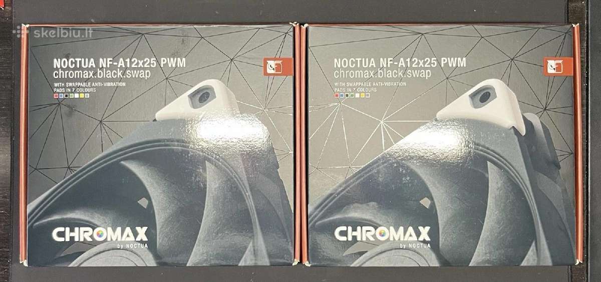 Noctua Nf-a12x25 Pwm Chromax Black Swap (2vnt)