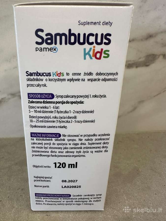 Sambucus kids sirupas 120ml - nuotraukos Nr. 4