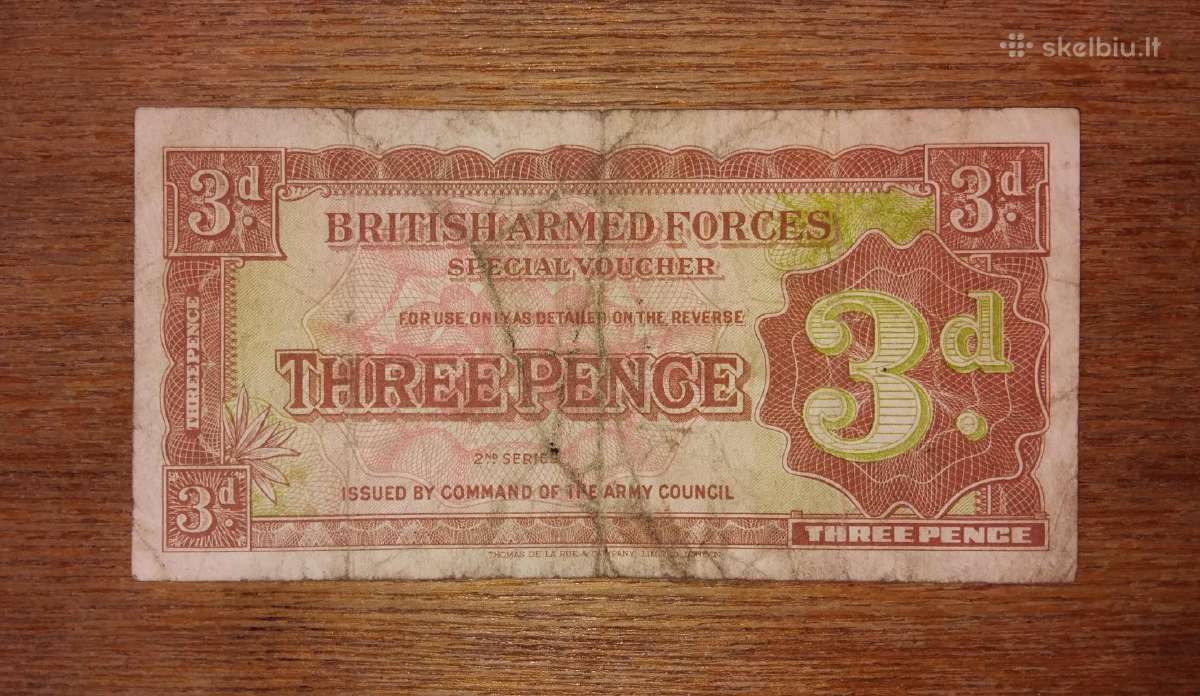 Anglijos 3 pencu banknotas