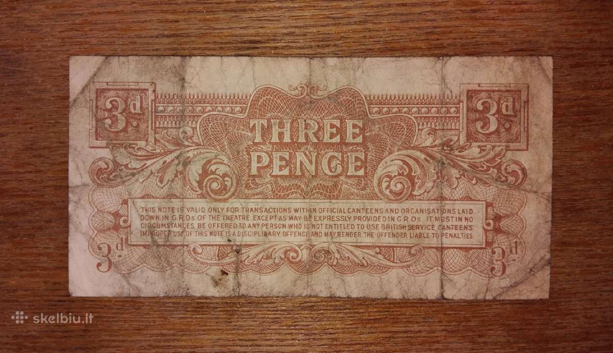 Anglijos 3 pencu banknotas - nuotraukos Nr. 2