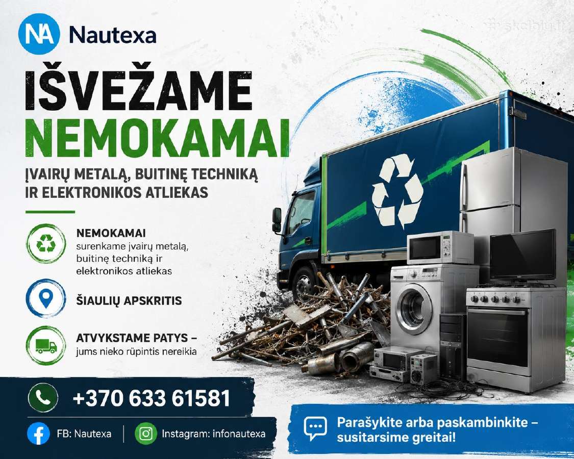 Nemokamai išvežame buitinę techniką/metalo laužą