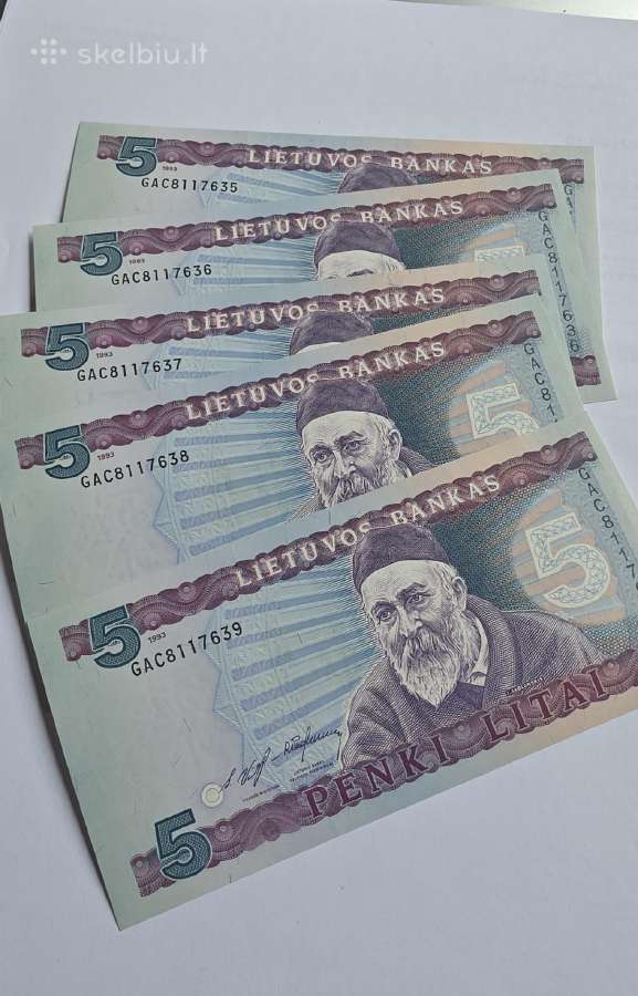 5 litų banknotai
