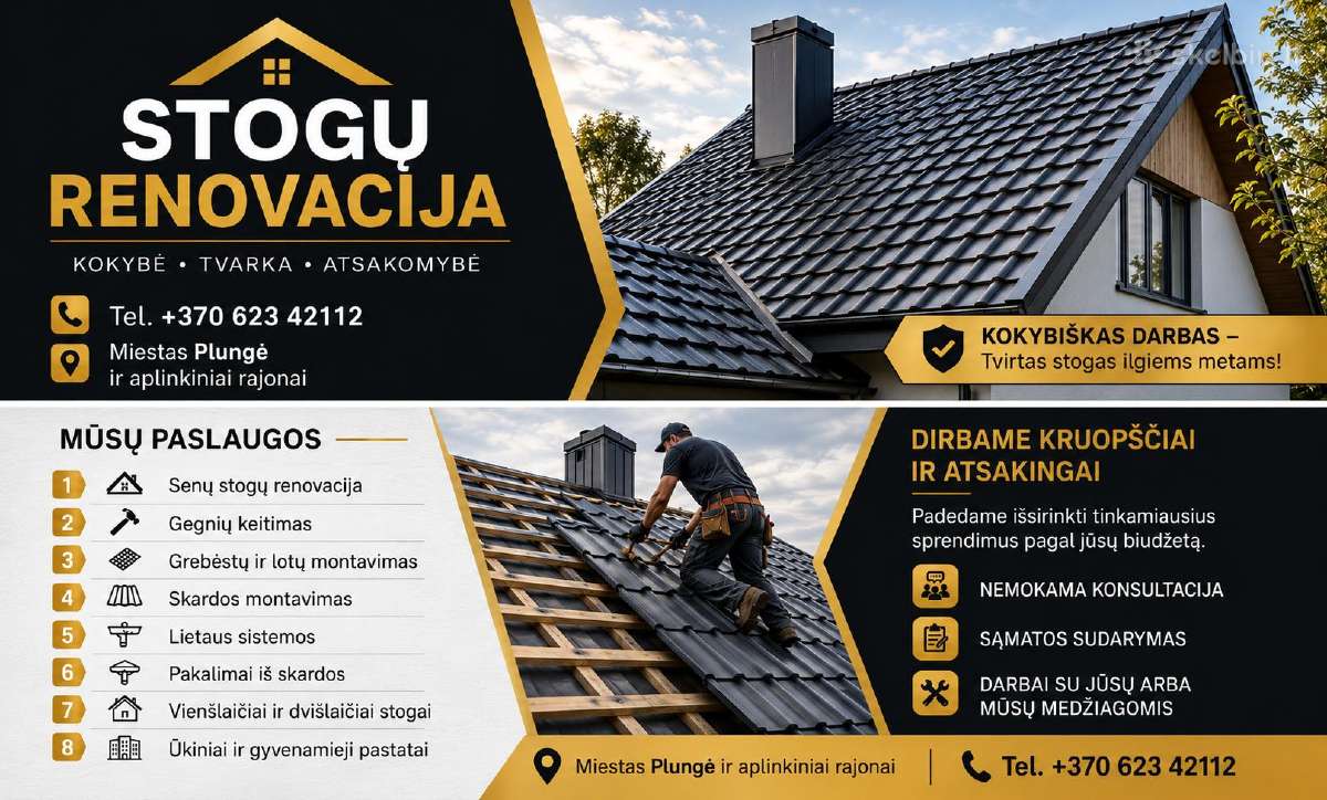 Stogų dengimas - renovacija