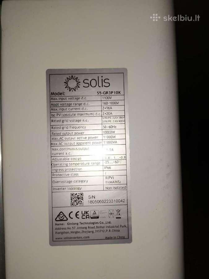 Inverteris saulės elektrinei Solis S5, 10 kw