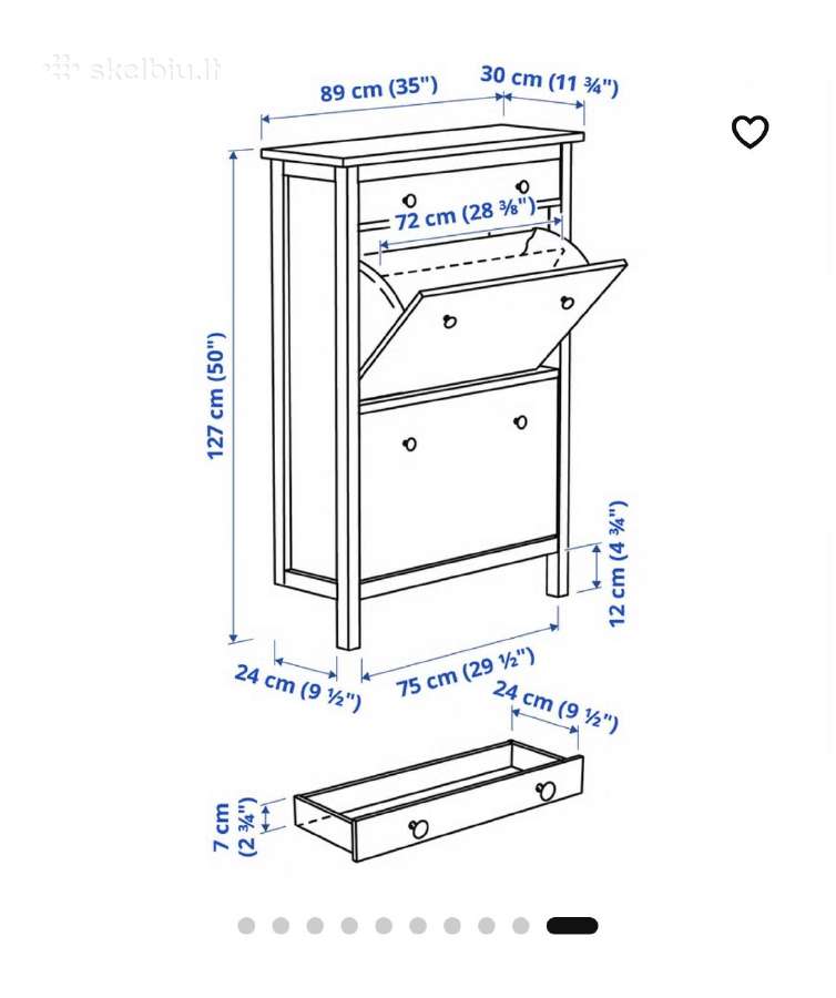 Ikea Hemnes batų spintelė-komoda prieškambaris - nuotraukos Nr. 3