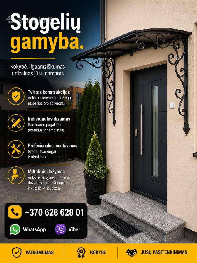 Stogelių gamyba Stogeliai virš durų Kalviški s