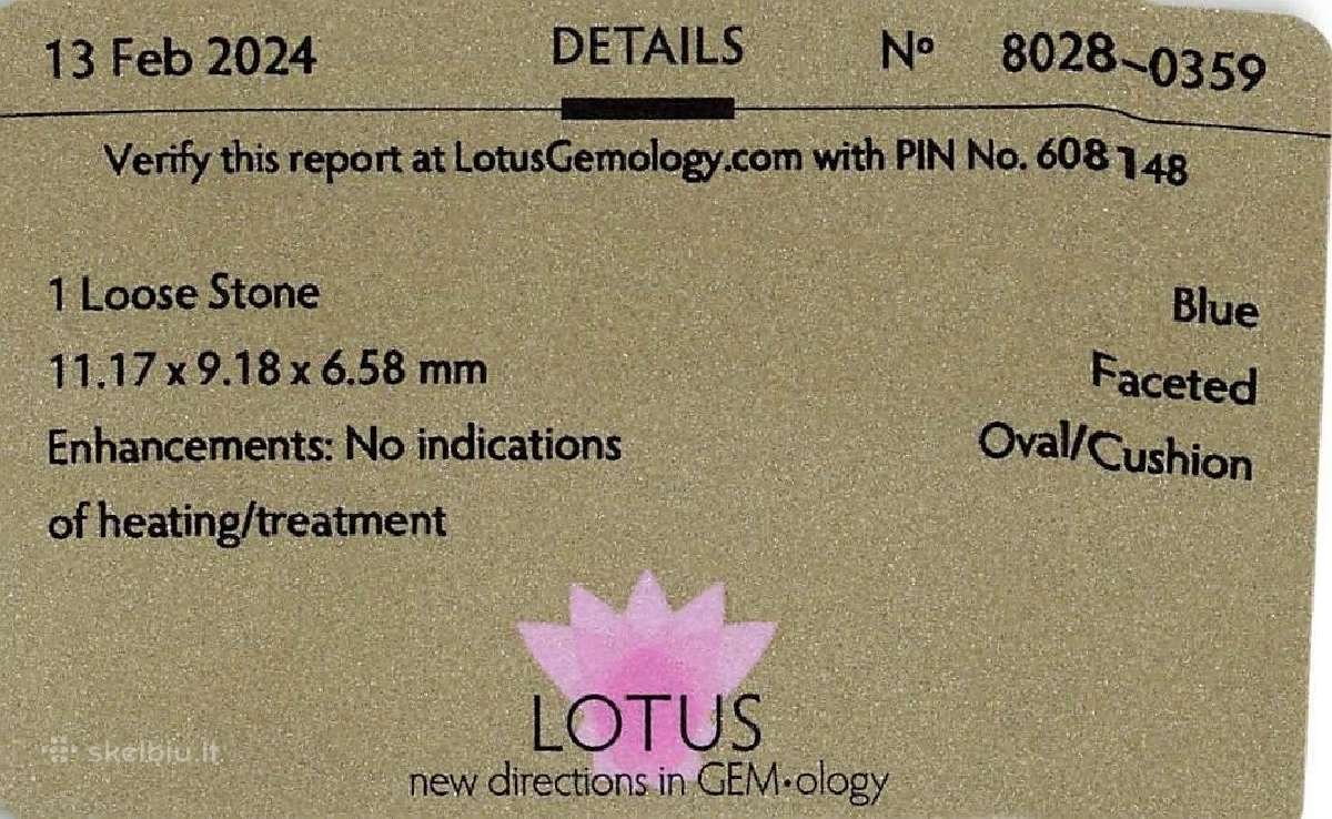 Naturalus, nekaitintas safyras (5,63 ct) - nuotraukos Nr. 3