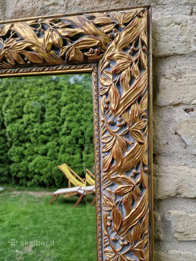 Prabangus didelis veidrodis medžio rėmuose - nuotraukos Nr. 5