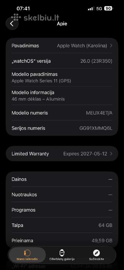 Apple watch 46mm jet black - nuotraukos Nr. 6