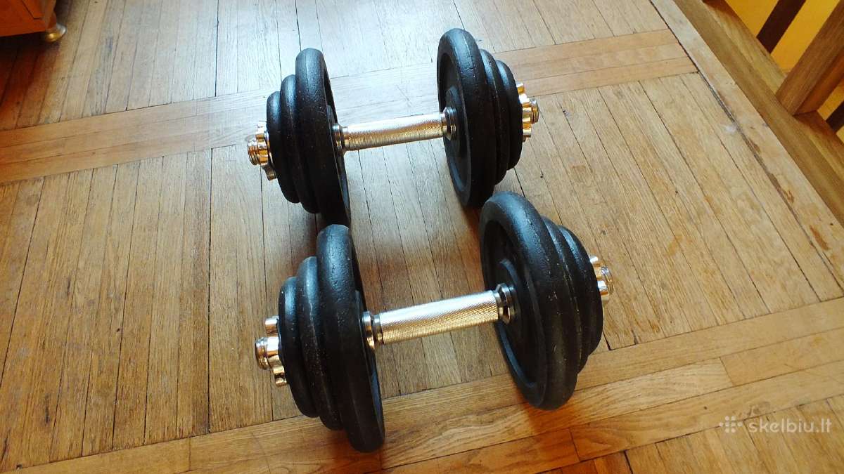Hanteliai 40kg abu, 2x 20 kilogramų