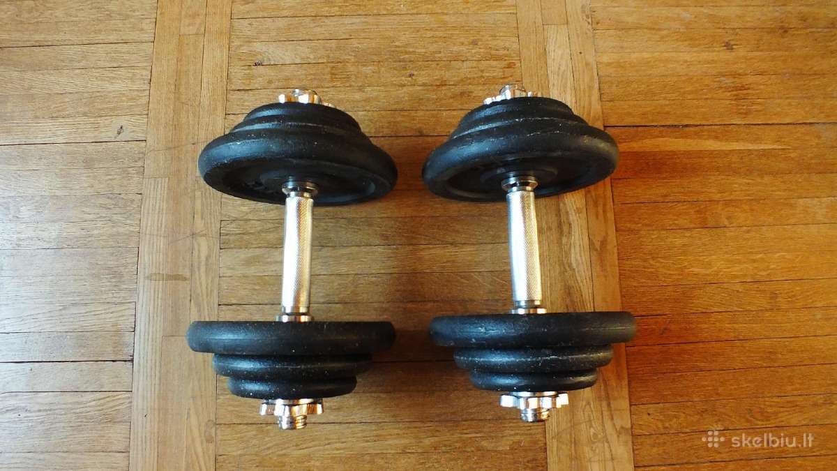 Hanteliai 40kg abu, 2x 20 kilogramų - nuotraukos Nr. 2